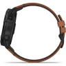 Часы GARMIN FENIX 6X SAPPHIRE BLACK DLC WITH CHESTNUT LEATHER BAND 10302